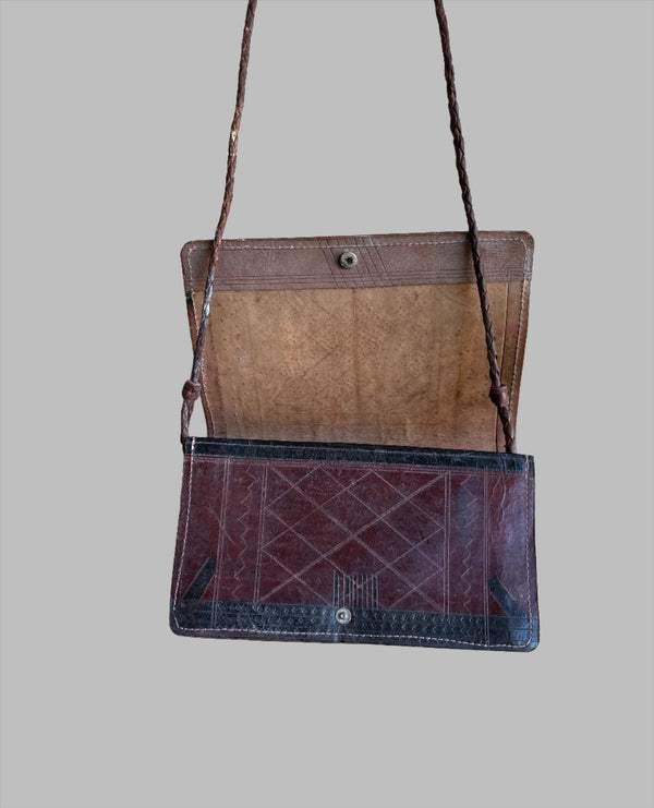 Handcrafted Bags - African Plural Art - Bags- African Art - Handbags - Wallets - Cases - Tuareg Leather Handbag, Fulani Clutch Bag, Handmade Vintage Style