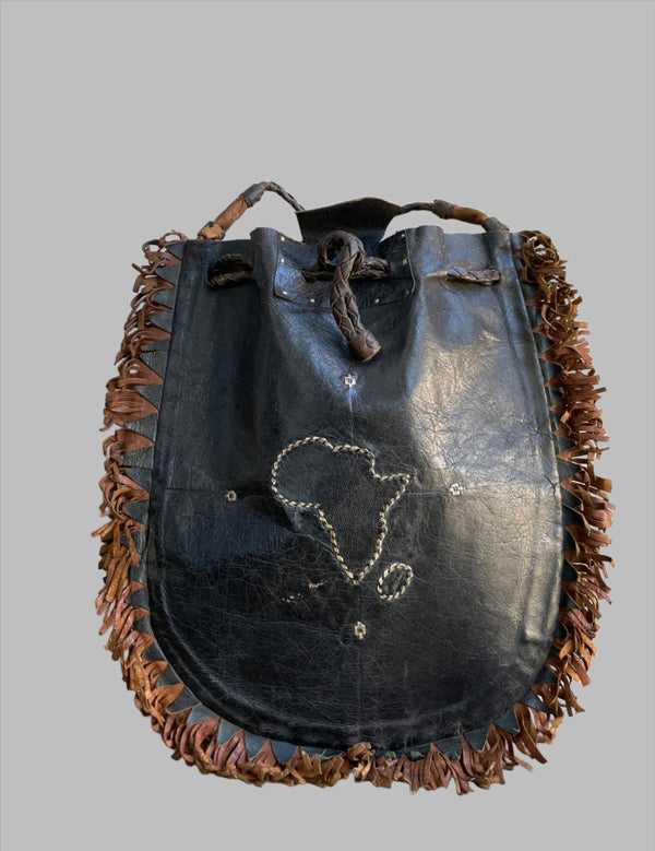 Handcrafted Bags - African Plural Art - Bags- African Art - Handbags - Wallets - Cases - Tuareg Crafted Leather Handbag, Africa Map, Shoulder Bag, Vintage Style
