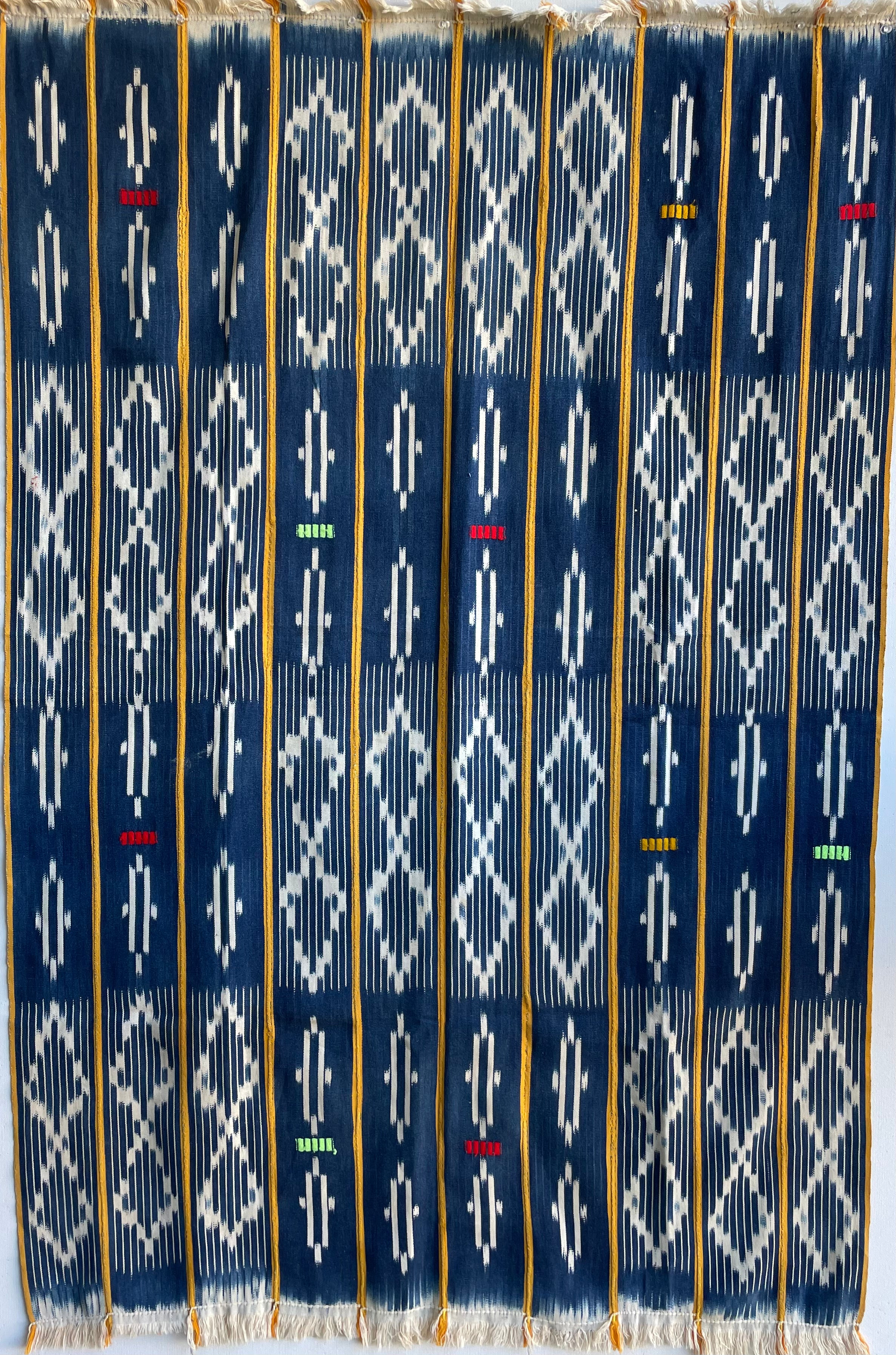Handcrafted Textiles - Handmade - Vintage -  African Art - Home Decor - Living Room - Indigo Dyed  - Cotton - Baule Ikat - Tie Dye Cloth