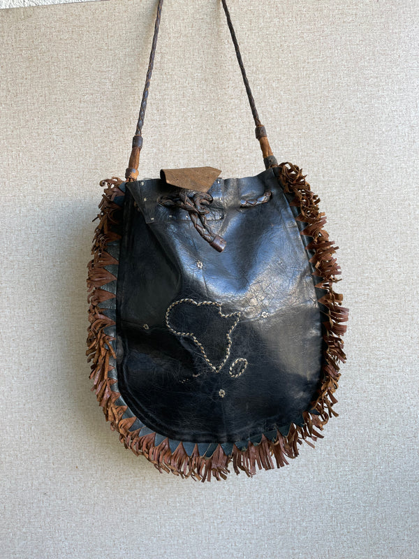 Handcrafted Bags - African Art - Accessories - Women - Handbag -  Shoulder - Africa Map - Leather - Tuareg - Vintage