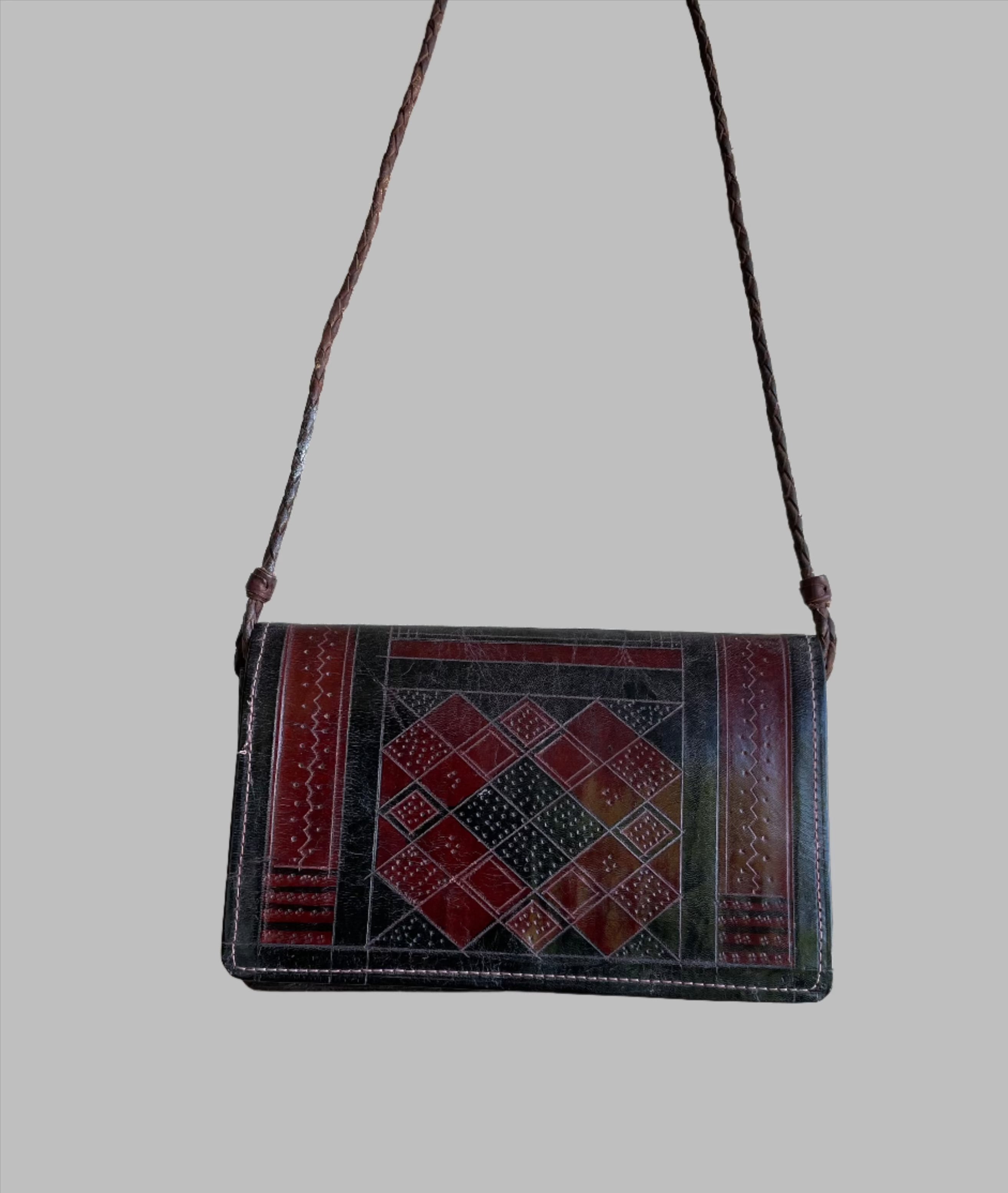 Handcrafted Bags - African Plural Art - Bags- African Art - Handbags - Wallets - Cases - Tuareg Leather Handbag, Fulani Clutch Bag, Handmade Vintage Style