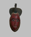 Masks - African Art; Handcrafted; Handmade;Hand Carved Wood,  Vintage Red Mask, African Baule Art, Home Decor